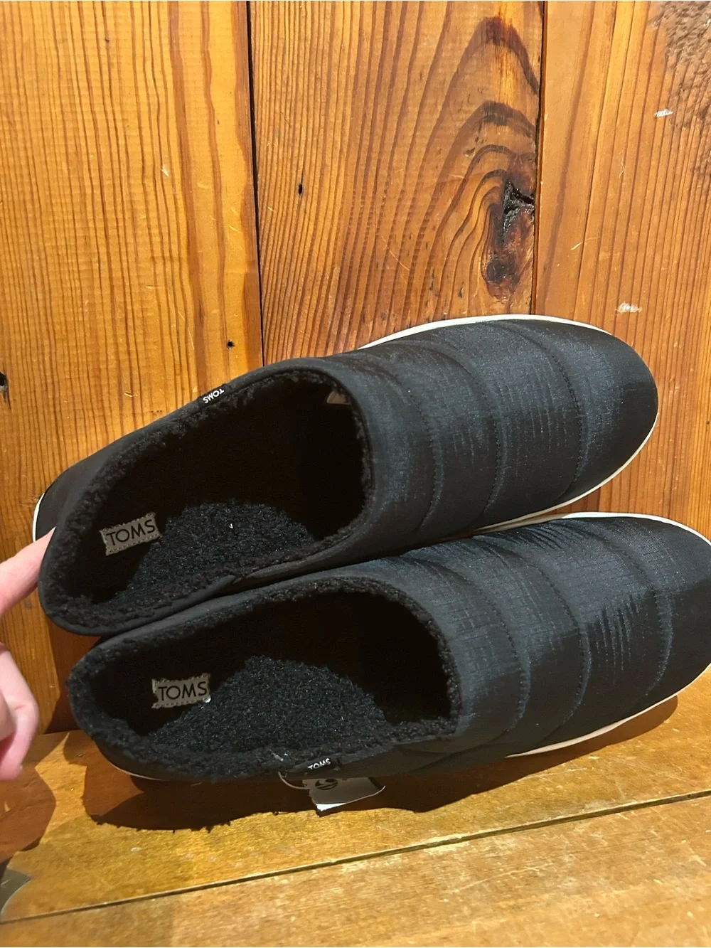 TOMS Men’s Black Quilted Slip-On Shoes- Brand new!